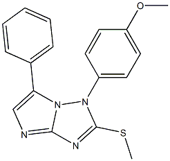 2-(Methylthio)-6-phenyl-1-(4-methoxyphenyl)-1H-imidazo[1,2-b][1,2,4]triazole Struktur