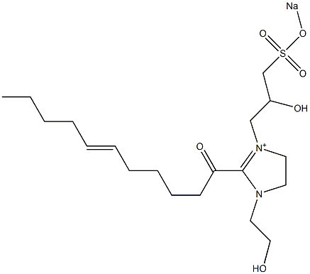 1-(2-Hydroxyethyl)-3-[2-hydroxy-3-(sodiooxysulfonyl)propyl]-2-(6-undecenoyl)-2-imidazoline-3-ium Struktur