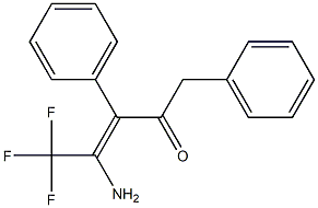 (Z)-4-Amino-5,5,5-trifluoro-1,3-diphenyl-3-penten-2-one Struktur