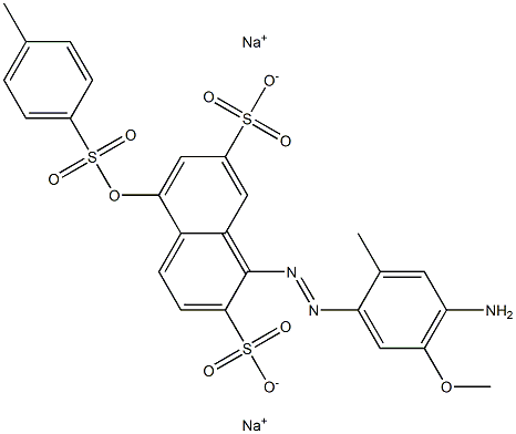 1-(4-Amino-5-methoxy-2-methylphenylazo)-5-tosyloxy-2,7-naphthalenedisulfonic acid disodium salt Struktur