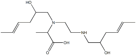 2-[N-(2-Hydroxy-4-hexenyl)-N-[2-(2-hydroxy-4-hexenylamino)ethyl]amino]propionic acid Struktur