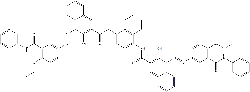 N,N'-(2,3-Diethyl-1,4-phenylene)bis[4-[[4-ethoxy-5-(phenylcarbamoyl)phenyl]azo]-3-hydroxy-2-naphthalenecarboxamide] Struktur