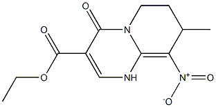 9-Nitro-8-methyl-4-oxo-1,6,7,8-tetrahydro-4H-pyrido[1,2-a]pyrimidine-3-carboxylic acid ethyl ester Struktur