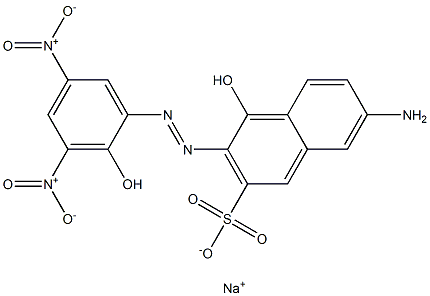 7-Amino-4-hydroxy-3-(2-hydroxy-3,5-dinitrophenylazo)-2-naphthalenesulfonic acid sodium salt Struktur