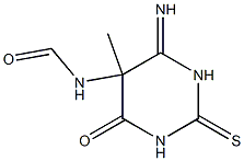 5-Formylamino-1,2,5,6-tetrahydro-6-imino-5-methyl-2-thioxopyrimidin-4(3H)-one Struktur