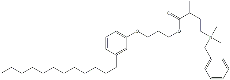 N,N-Dimethyl-N-benzyl-N-[3-[[3-(3-dodecylphenyloxy)propyl]oxycarbonyl]butyl]aminium Struktur