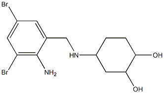 4-[(2-Amino-3,5-dibromobenzyl)amino]cyclohexane-1,2-diol Struktur