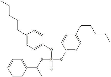 Dithiophosphoric acid O,O-bis(4-pentylphenyl)S-(1-phenylethyl) ester Struktur