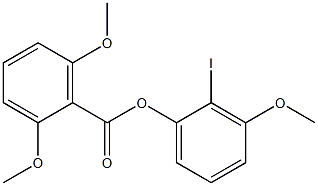 2,6-Dimethoxybenzoic acid 2-iodo-3-methoxyphenyl ester Struktur