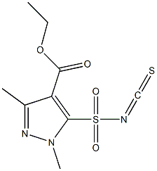 1,3-Dimethyl-5-(isothiocyanatosulfonyl)-1H-pyrazole-4-carboxylic acid ethyl ester Struktur