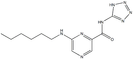 N-(1H-Tetrazol-5-yl)-6-hexylaminopyrazine-2-carboxamide Struktur