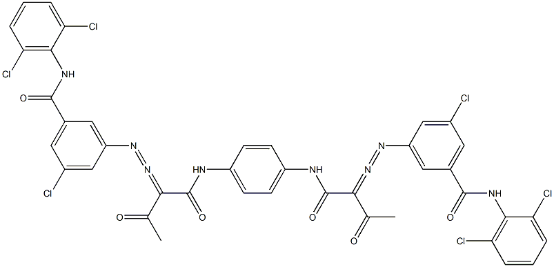 3,3'-[1,4-Phenylenebis[iminocarbonyl(acetylmethylene)azo]]bis[N-(2,6-dichlorophenyl)-5-chlorobenzamide] Struktur