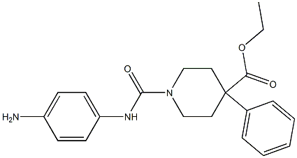 1-[N-(p-Aminophenyl)carbamoyl]-4-phenyl-4-piperidinecarboxylic acid ethyl ester Struktur