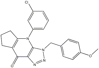 3-(4-Methoxybenzyl)-4-(3-chlorophenyl)-3,5,6,7-tetrahydrocyclopenta[b]-1,2,3-triazolo[4,5-e]pyridin-8(4H)-one Struktur