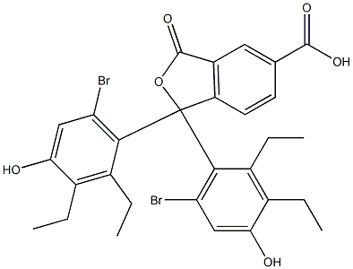 1,1-Bis(6-bromo-2,3-diethyl-4-hydroxyphenyl)-1,3-dihydro-3-oxoisobenzofuran-5-carboxylic acid Struktur