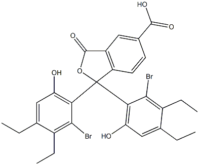 1,1-Bis(2-bromo-3,4-diethyl-6-hydroxyphenyl)-1,3-dihydro-3-oxoisobenzofuran-5-carboxylic acid Struktur