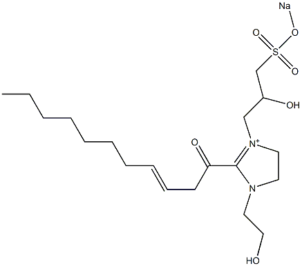 1-(2-Hydroxyethyl)-3-[2-hydroxy-3-(sodiooxysulfonyl)propyl]-2-(3-undecenoyl)-2-imidazoline-3-ium Struktur