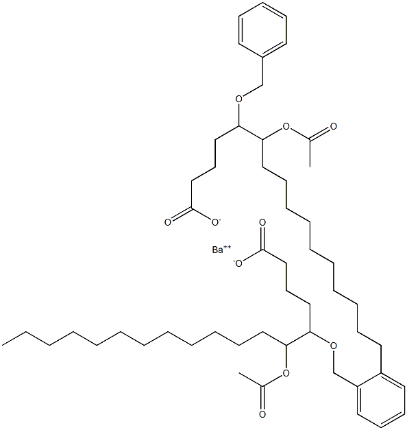 Bis(5-benzyloxy-6-acetyloxystearic acid)barium salt Struktur