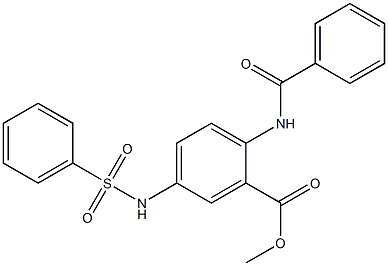 2-Benzoylamino-5-phenylsulfonylaminobenzoic acid methyl ester Struktur