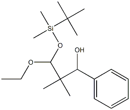 1-Phenyl-2,2-dimethyl-3-(tert-butyldimethylsiloxy)-3-ethoxy-1-propanol Struktur