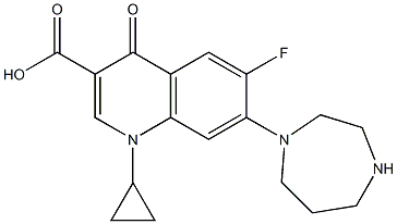 6-Fluoro-1-cyclopropyl-7-(1,4-diazacycloheptan-1-yl)-1,4-dihydro-4-oxoquinoline-3-carboxylic acid Struktur