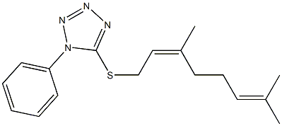 5-[(Z)-3,7-Dimethyl-2,6-octadienylthio]-1-phenyl-1H-tetrazole Struktur