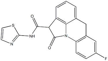 8-Fluoro-N-(2-thiazolyl)-1,2-dihydro-1-oxo-6H-pyrrolo[3,2,1-de]acridine-2-carboxamide Struktur