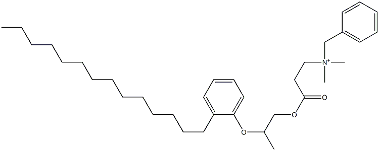 N,N-Dimethyl-N-benzyl-N-[2-[[2-(2-tetradecylphenyloxy)propyl]oxycarbonyl]ethyl]aminium Struktur