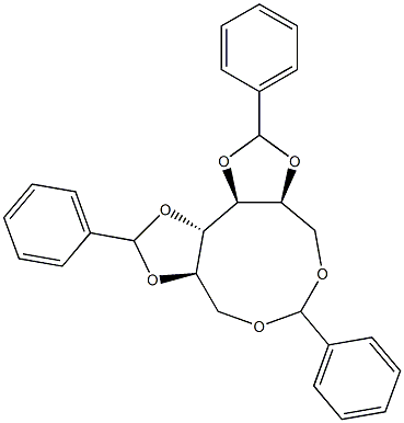 1-O,6-O:2-O,3-O:4-O,5-O-Tribenzylidene-L-glucitol Struktur