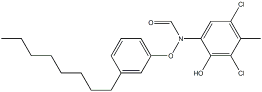 2-(3-Octylphenoxyformylamino)-4,6-dichloro-5-methylphenol Struktur