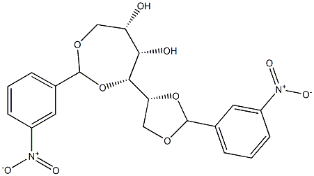 1-O,2-O:3-O,6-O-Bis(3-nitrobenzylidene)-L-glucitol Struktur