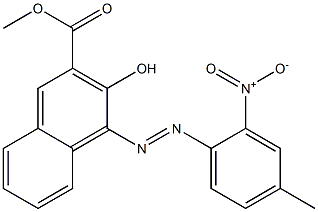 3-Hydroxy-4-(4-methyl-2-nitrophenylazo)-2-naphthalenecarboxylic acid methyl ester Struktur