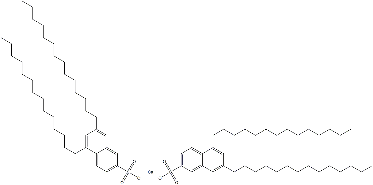 Bis(5,7-ditetradecyl-2-naphthalenesulfonic acid)calcium salt Struktur