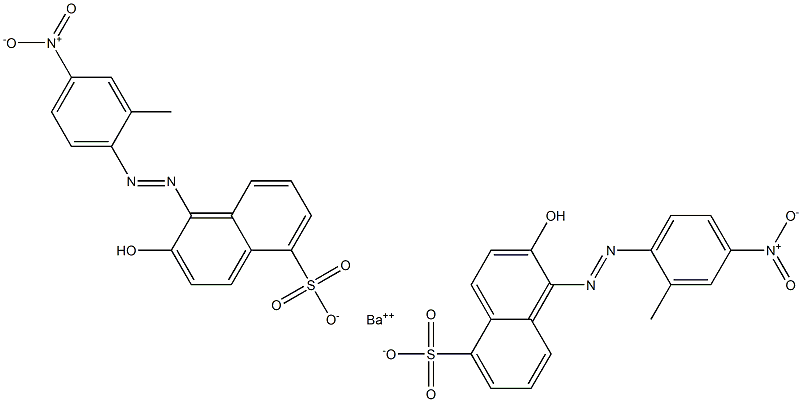 Bis[1-[(2-methyl-4-nitrophenyl)azo]-2-hydroxy-5-naphthalenesulfonic acid]barium salt Struktur