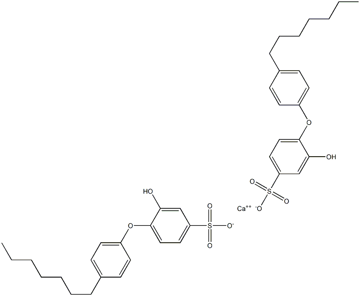 Bis(2-hydroxy-4'-heptyl[oxybisbenzene]-4-sulfonic acid)calcium salt Struktur