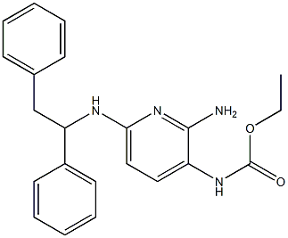 [2-Amino-6-[(1,2-diphenylethyl)amino]-3-pyridinyl]carbamic acid ethyl ester Struktur