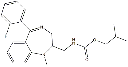 N-[[5-(2-Fluorophenyl)-2,3-dihydro-1-methyl-1H-1,4-benzodiazepin]-2-ylmethyl]carbamic acid isobutyl ester Struktur