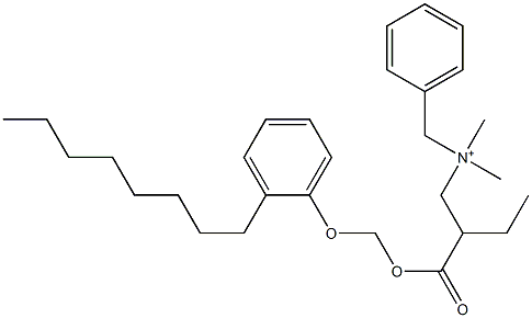 N,N-Dimethyl-N-benzyl-N-[2-[[(2-octylphenyloxy)methyl]oxycarbonyl]butyl]aminium Struktur