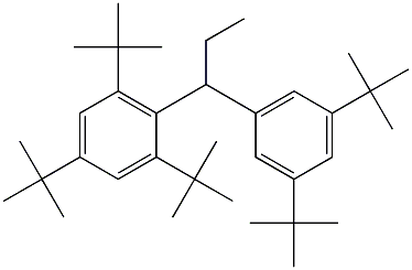 1-(2,4,6-Tri-tert-butylphenyl)-1-(3,5-di-tert-butylphenyl)propane Struktur