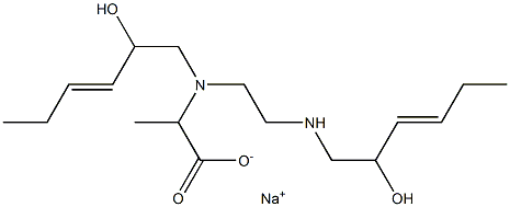 2-[N-(2-Hydroxy-3-hexenyl)-N-[2-(2-hydroxy-3-hexenylamino)ethyl]amino]propionic acid sodium salt Struktur