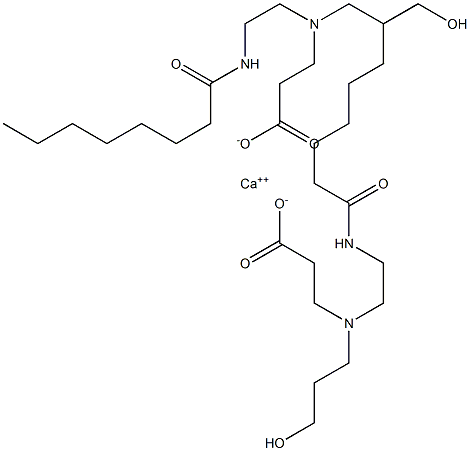 Bis[3-[N-(3-hydroxypropyl)-N-[2-(octanoylamino)ethyl]amino]propionic acid]calcium salt Struktur