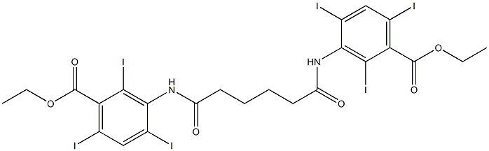 3,3'-[(1,6-Dioxo-1,6-hexanediyl)diimino]bis[2,4,6-triiodobenzoic acid]diethyl ester Struktur