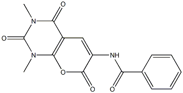 N-[(1,3,4,7-Tetrahydro-1,3-dimethyl-2,4,7-trioxo-2H-pyrano[2,3-d]pyrimidin)-6-yl]benzamide Struktur