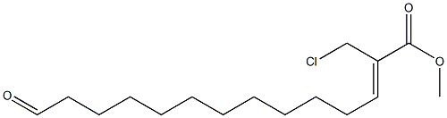 (Z)-2-Chloromethyl-13-formyl-2-tridecenoic acid methyl ester Struktur