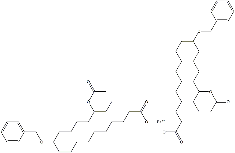 Bis(11-benzyloxy-16-acetyloxystearic acid)barium salt Struktur