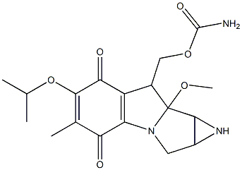 8-[[(Aminocarbonyl)oxy]methyl]-1,1a,2,8,8a,8b-hexahydro-6-isopropoxy-8a-methoxy-5-methylazirino[2',3':3,4]pyrrolo[1,2-a]indole-4,7-dione Struktur