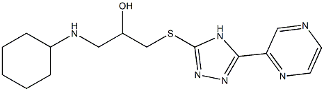 1-[[5-(Pyrazin-2-yl)-4H-1,2,4-triazol-3-yl]thio]-3-(cyclohexylamino)-2-propanol Struktur