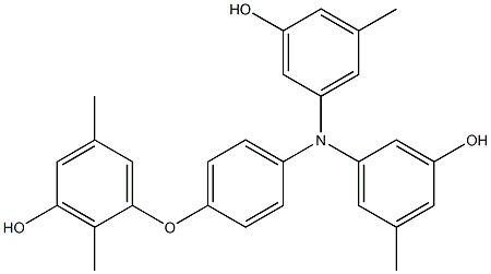 N,N-Bis(3-hydroxy-5-methylphenyl)-4-(3-hydroxy-2,5-dimethylphenoxy)benzenamine Struktur