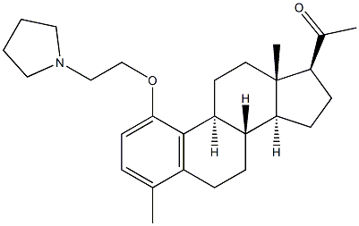 1-[2-(1-Pyrrolidinyl)ethoxy]-4-methyl-19-norpregna-1,3,5(10)-trien-20-one Struktur