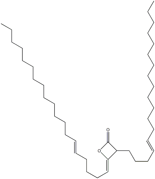 3-(4-Octadecenyl)-4-(5-nonadecen-1-ylidene)oxetan-2-one Struktur